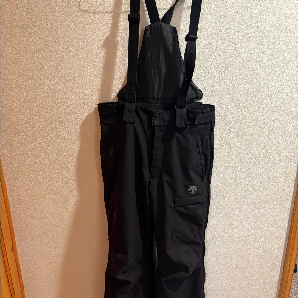 Descente Black Logo Ski Pants Bib